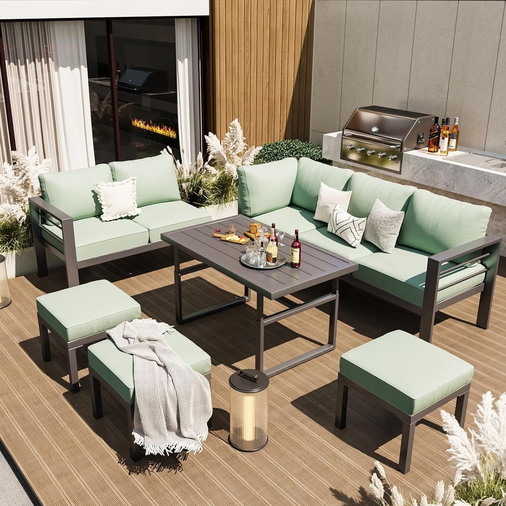 YODOLLA Outdoor Conversation Table and Chair Sets for Lawn Furniture Set, Green