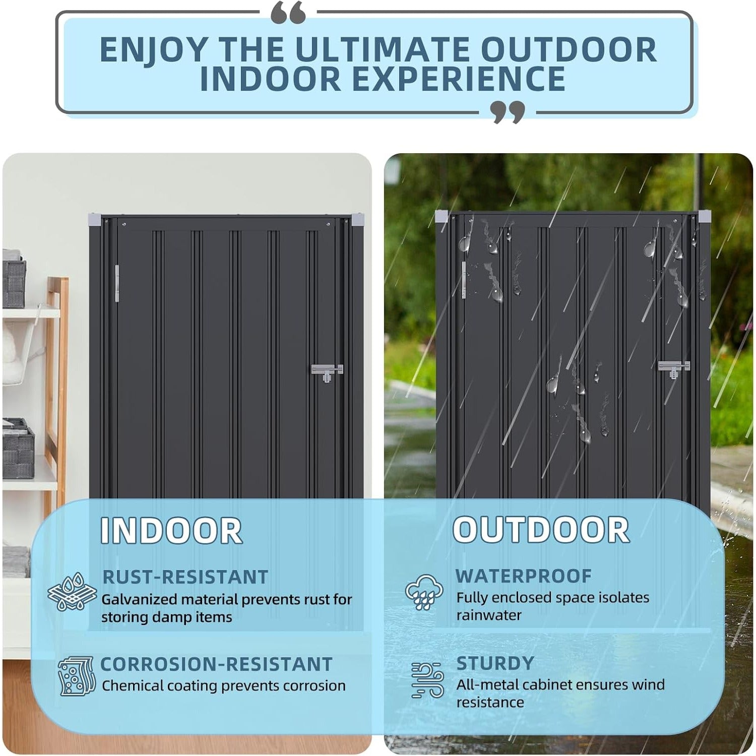 YODOLLA Outdoor Cabinet Storage Cabinet Weatherproof