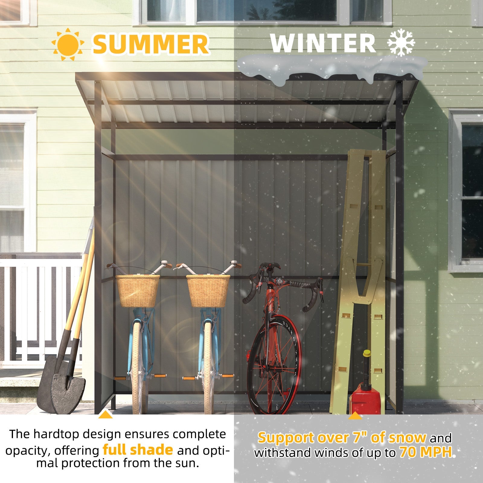 YODOLLA 6' x 6' Gazebo Outdoor Pergola for Patio, Small Lean to Hardtop Grill Gazebo