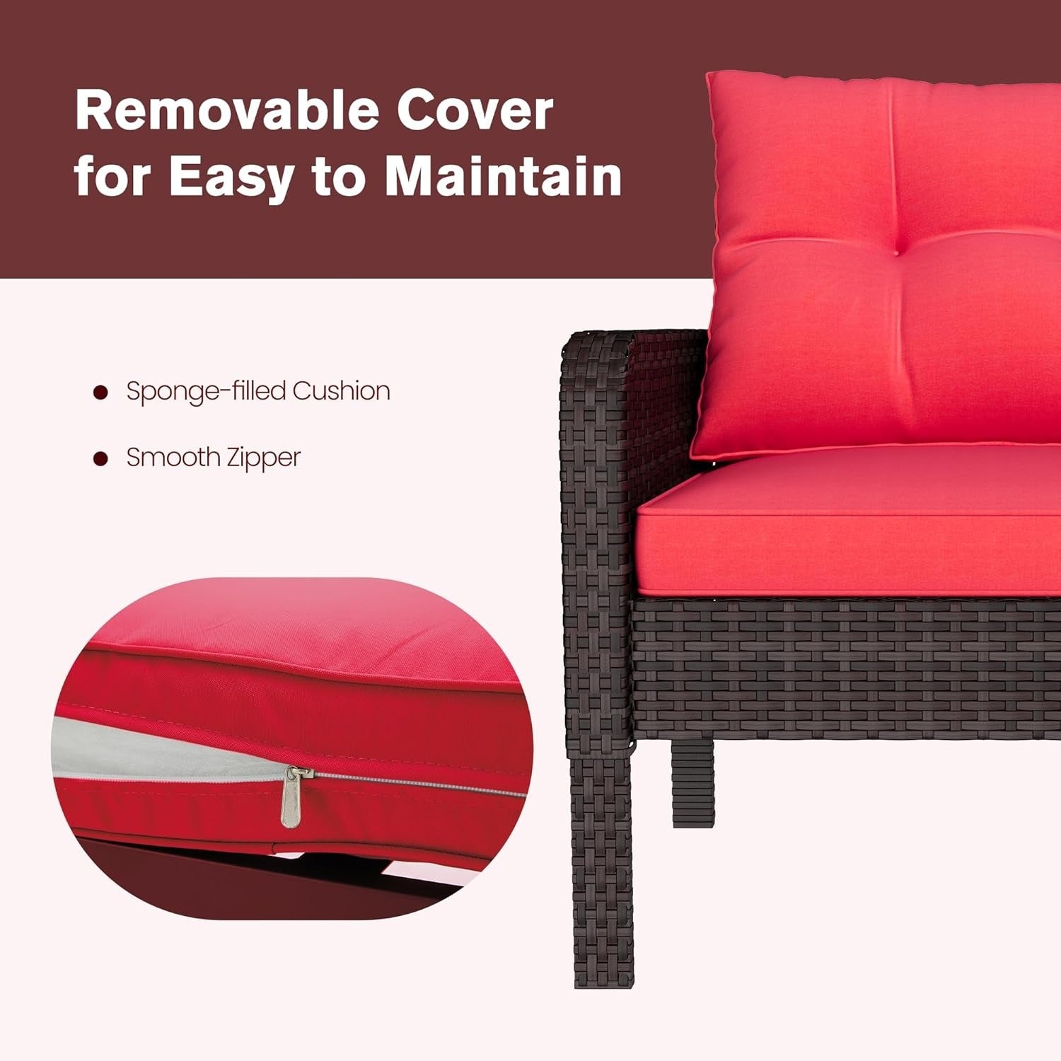 YODOLLA Outdoor 5 Pieces Patio Furniture Set, Redbest