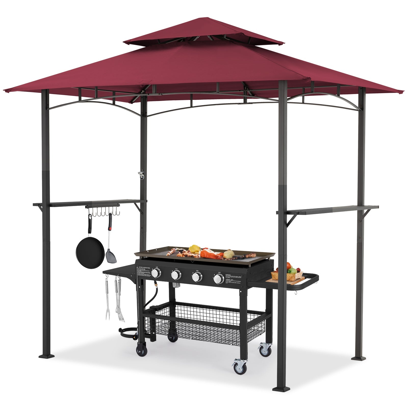 YODOLLA 8' x 5' Grill Gazebo, Wine Red