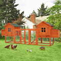 YODOLLA 123“ Chicken Coop Wooden Poultry Cage  for 8-12 Chickens, Natural Wood