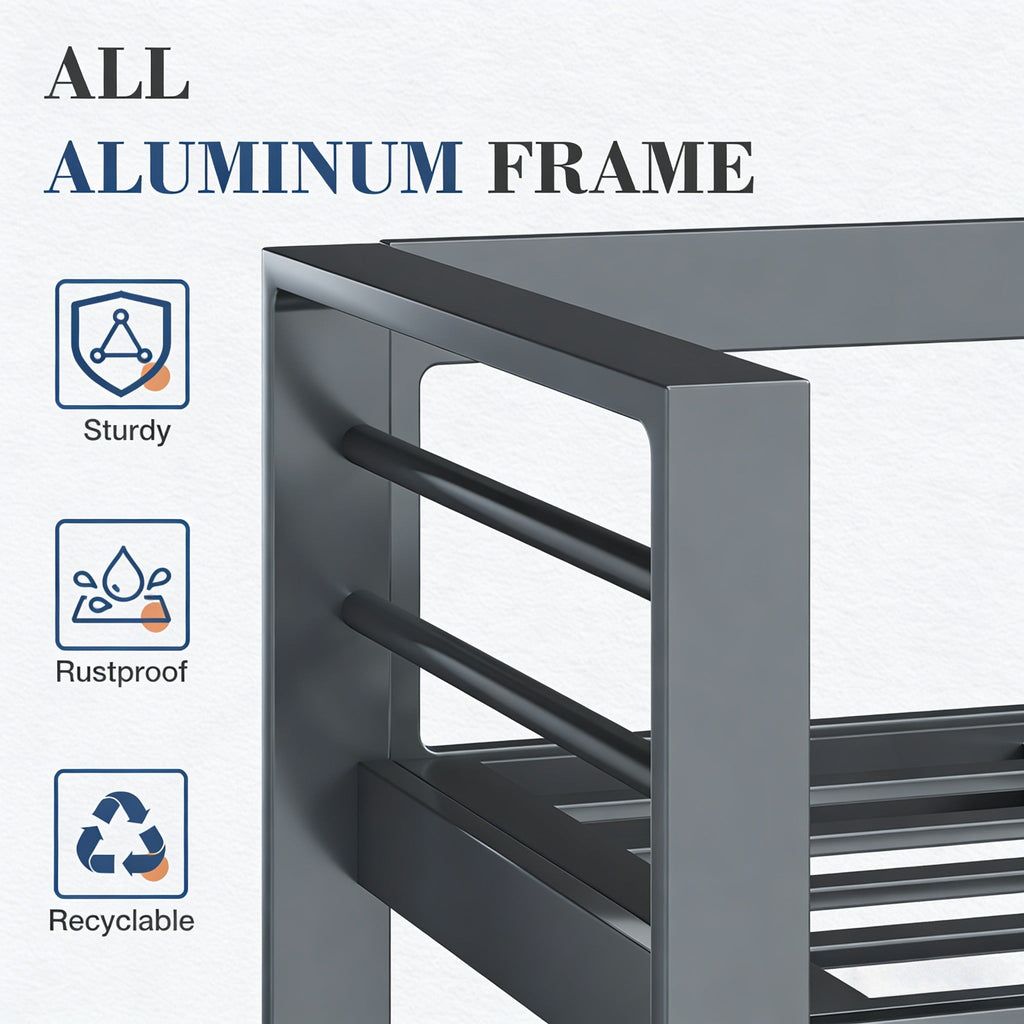 YODOLLA Aluminum Patio Furniture Set, 5 Seats with Coffee Table