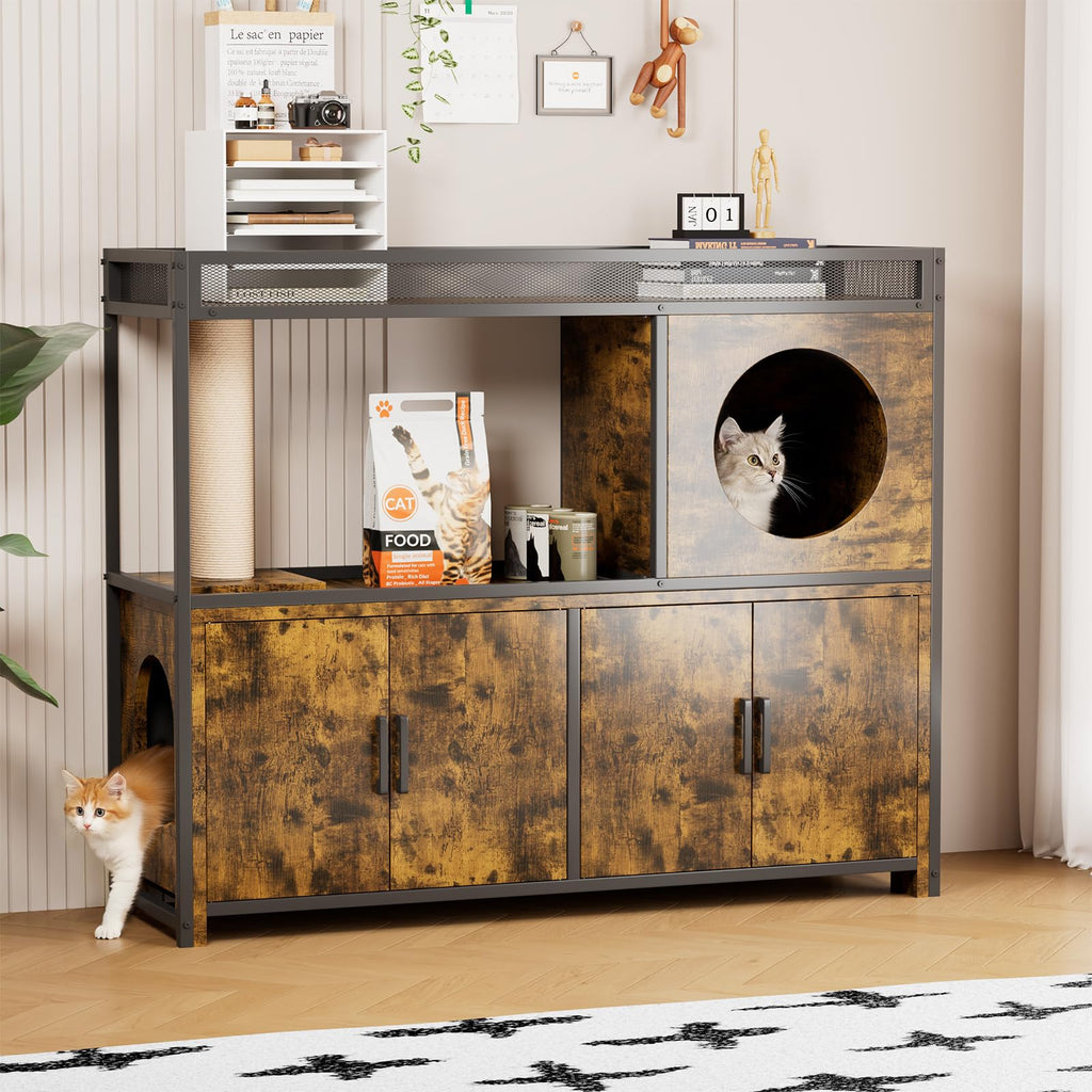 YODOLLA Cat Litter Box Enclosure with Scratching Postbest