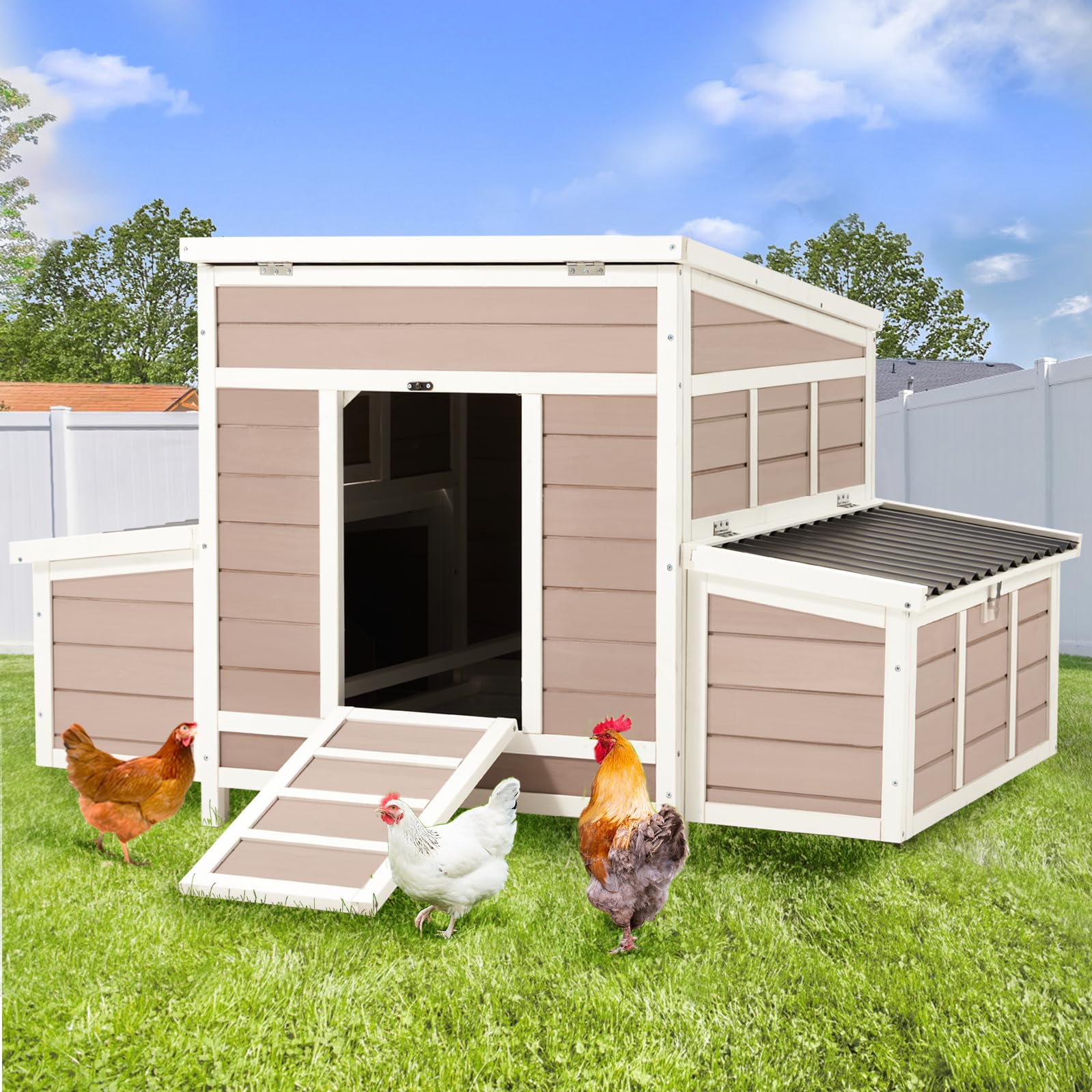 YODOLLA 56" Large Chicken House Hen House for 6 Chickensbest