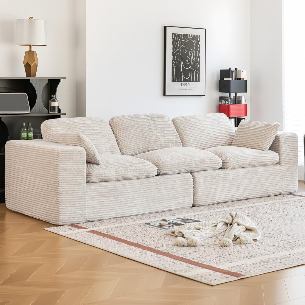 YODOLLA 110" Oversized Sofa Cloud Boneless Couch