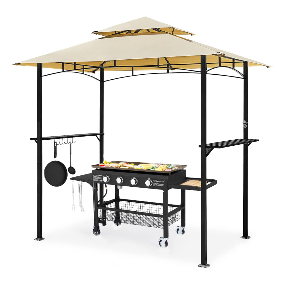 YODOLLA 8' x 5' Grill Gazebo, Beige