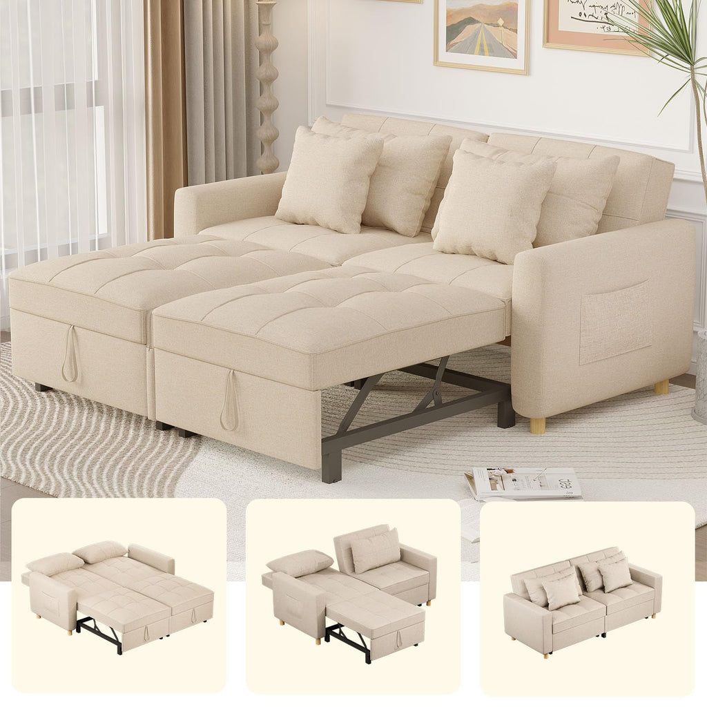 YODOLLA Comfortable 3-1 Convertible Sofa Bed,Beige