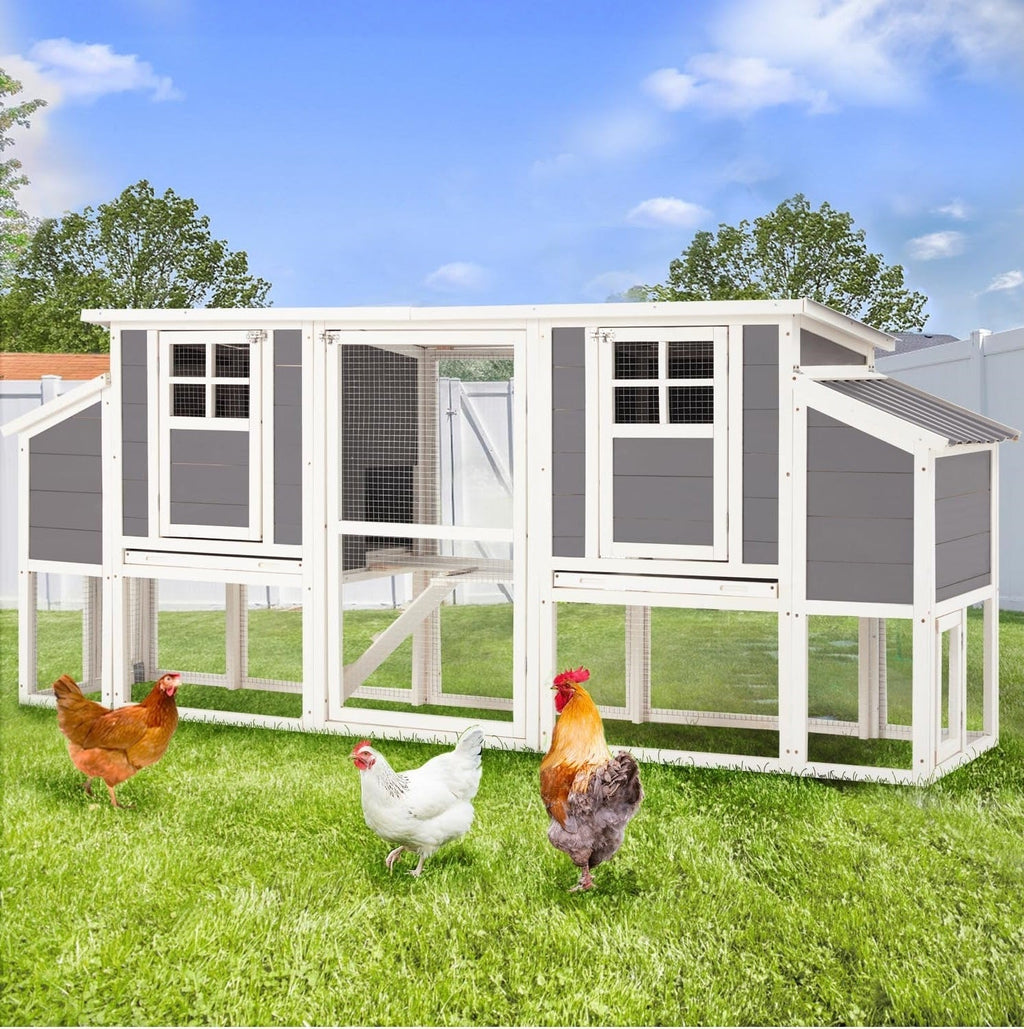 YODOLLA 98'' Extra Large Chicken Coop Wood Chicken House with 4 Nesting Boxes