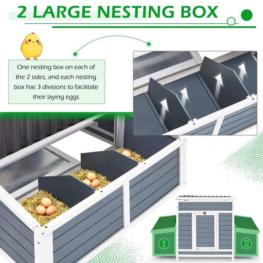 YODOLLA 56" Large Chicken House Hen House for 6 Chickensbest