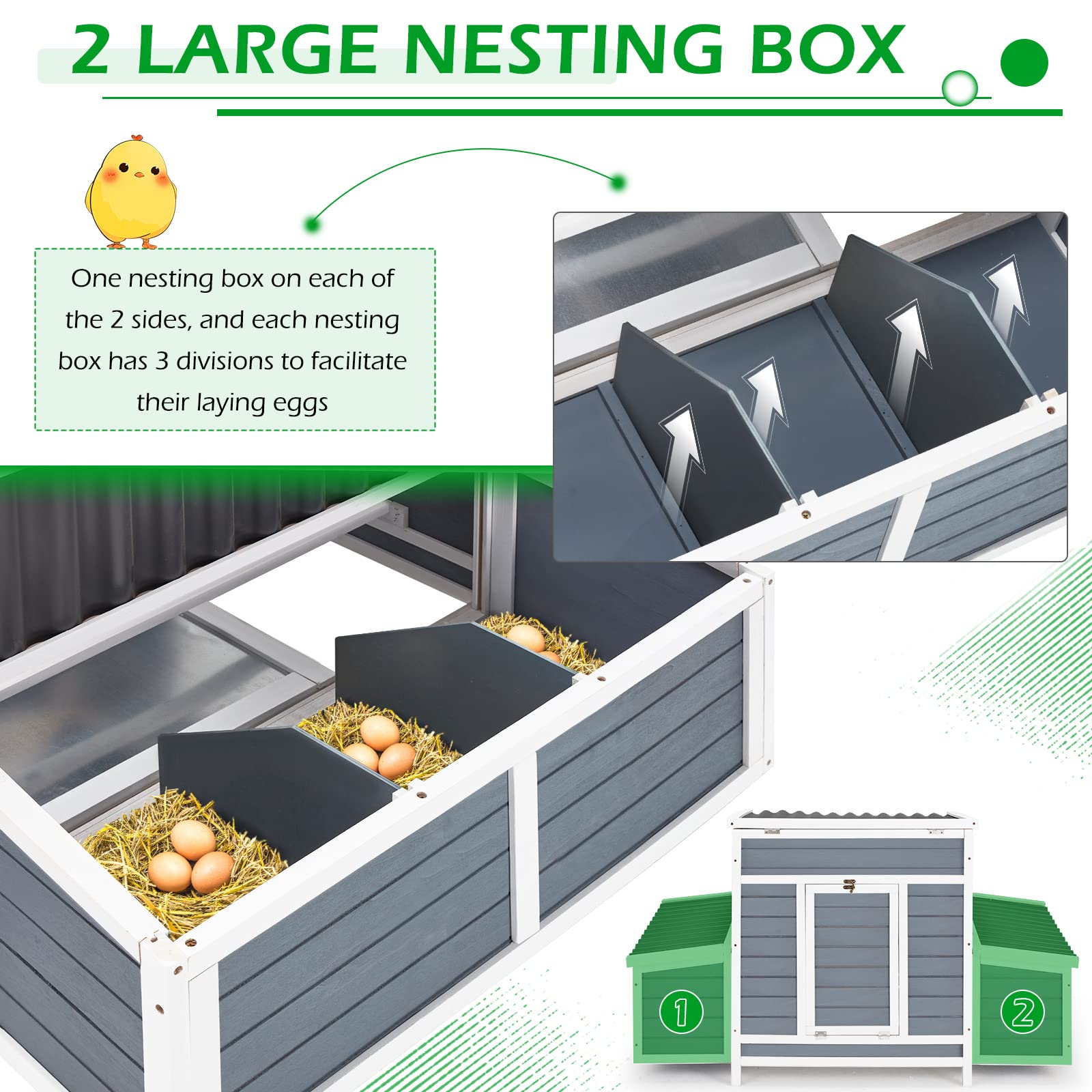 YODOLLA 56" Large Chicken House Hen House for 6 Chickensbest