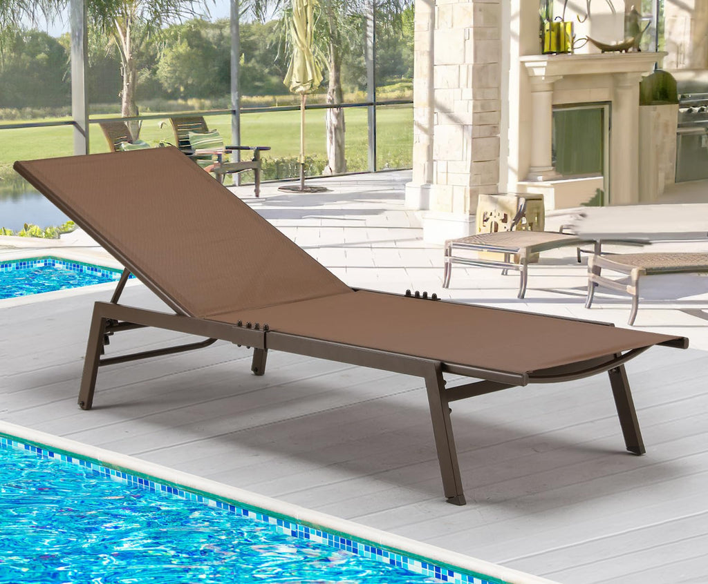 YODOLLA Curved Design Pool Lounge Chairs, Brown