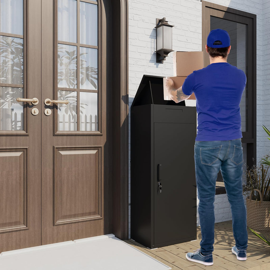 YODOLLA Package Delivery Box for Outside, Black (47.2"x17.7"x19.7")best