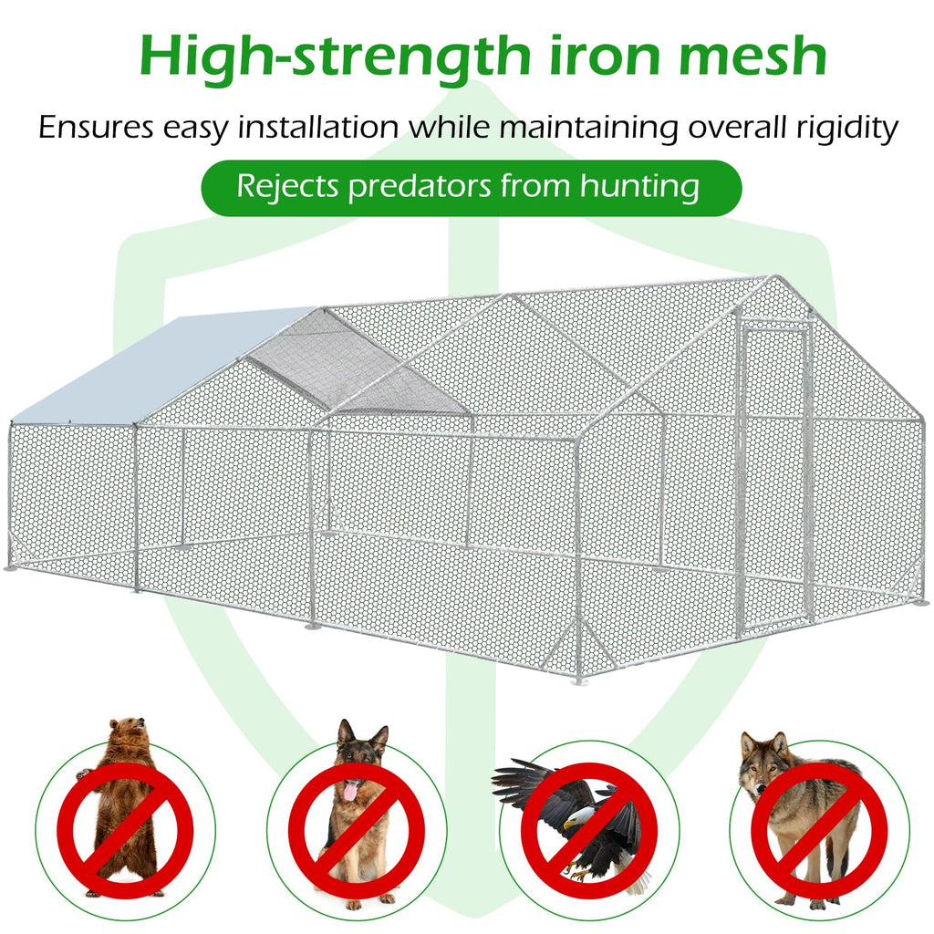 YODOLLA 6M Large Walk-in Metal Chicken Cage