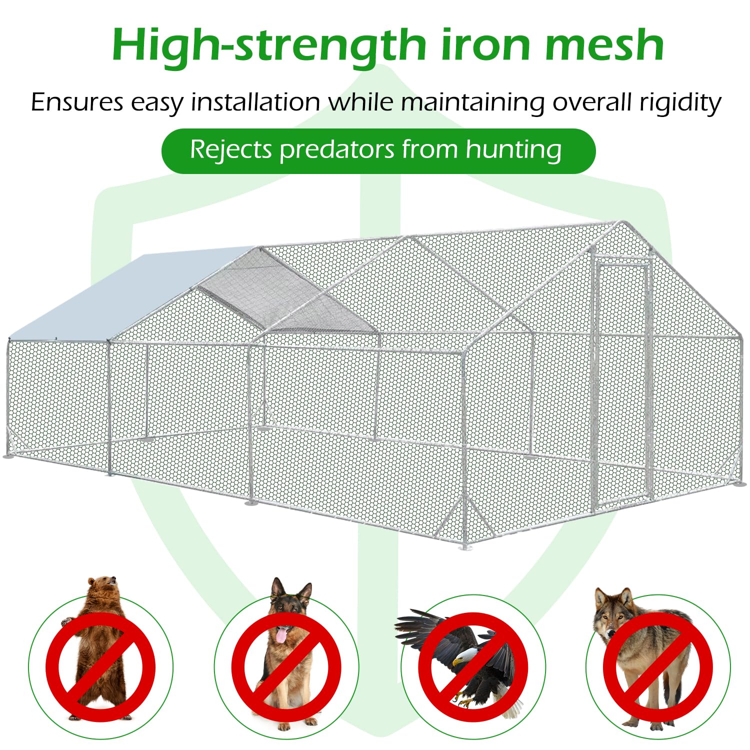 YODOLLA 6M Large Walk-in Metal Chicken Cage
