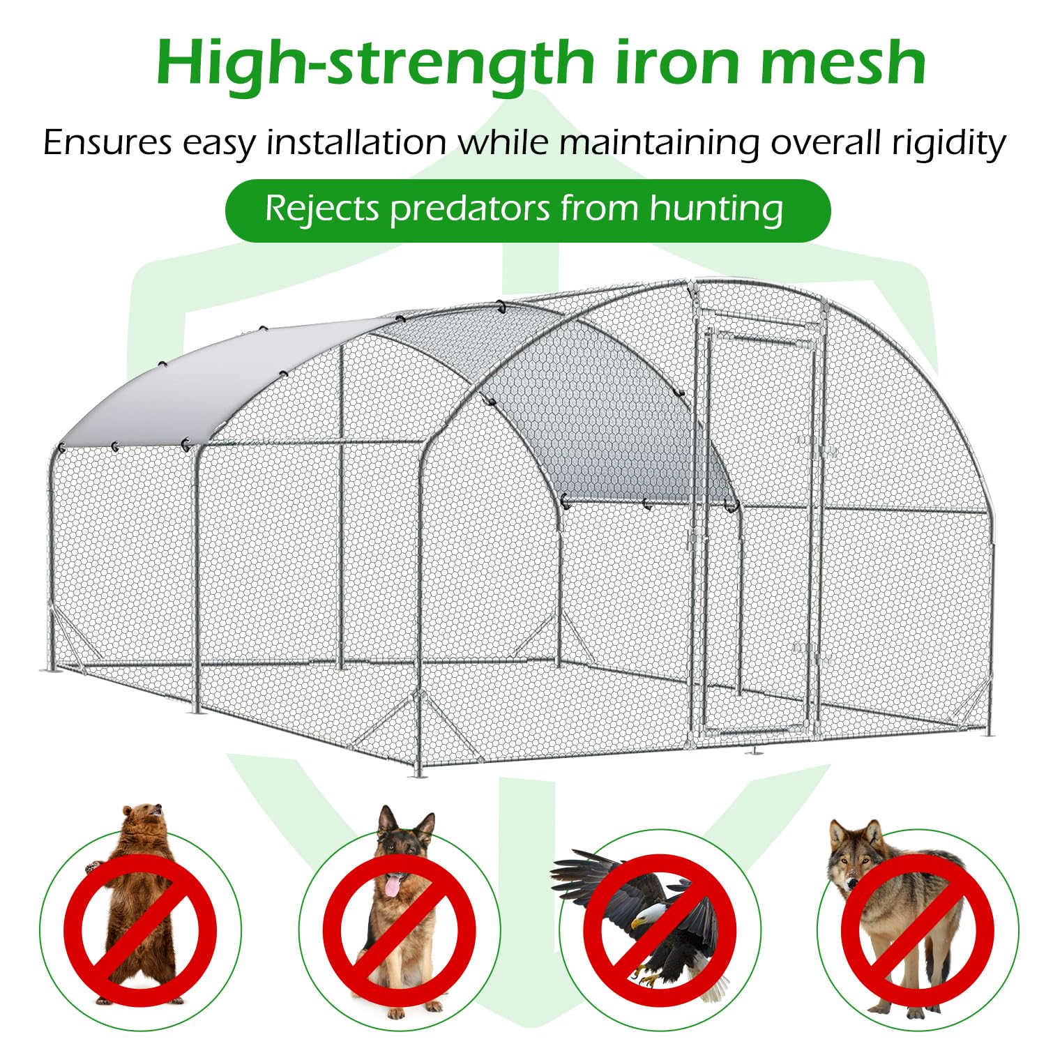 YODOLLA 4m Large Metal Chicken Cage with dome