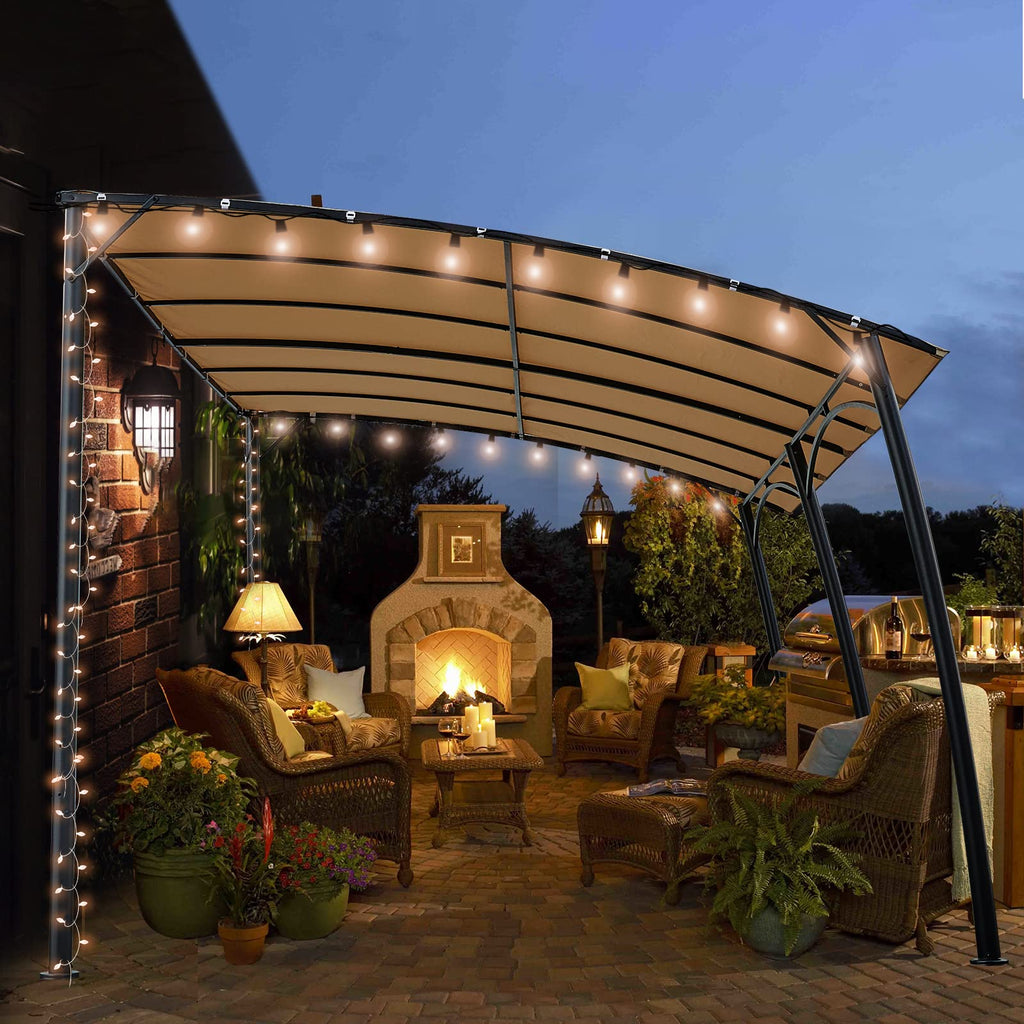 YODOLLA 13'x10' Beige Wall Mounted Pergola