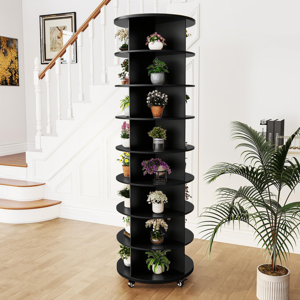 YODOLLA 8 Tier Rotating Shoe Rack Shoe Tower Organizer, Blackbest