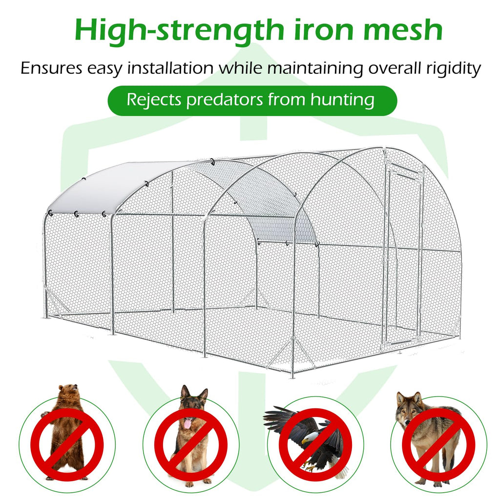 YODOLLA 6m Large Metal Chicken Cage with dome