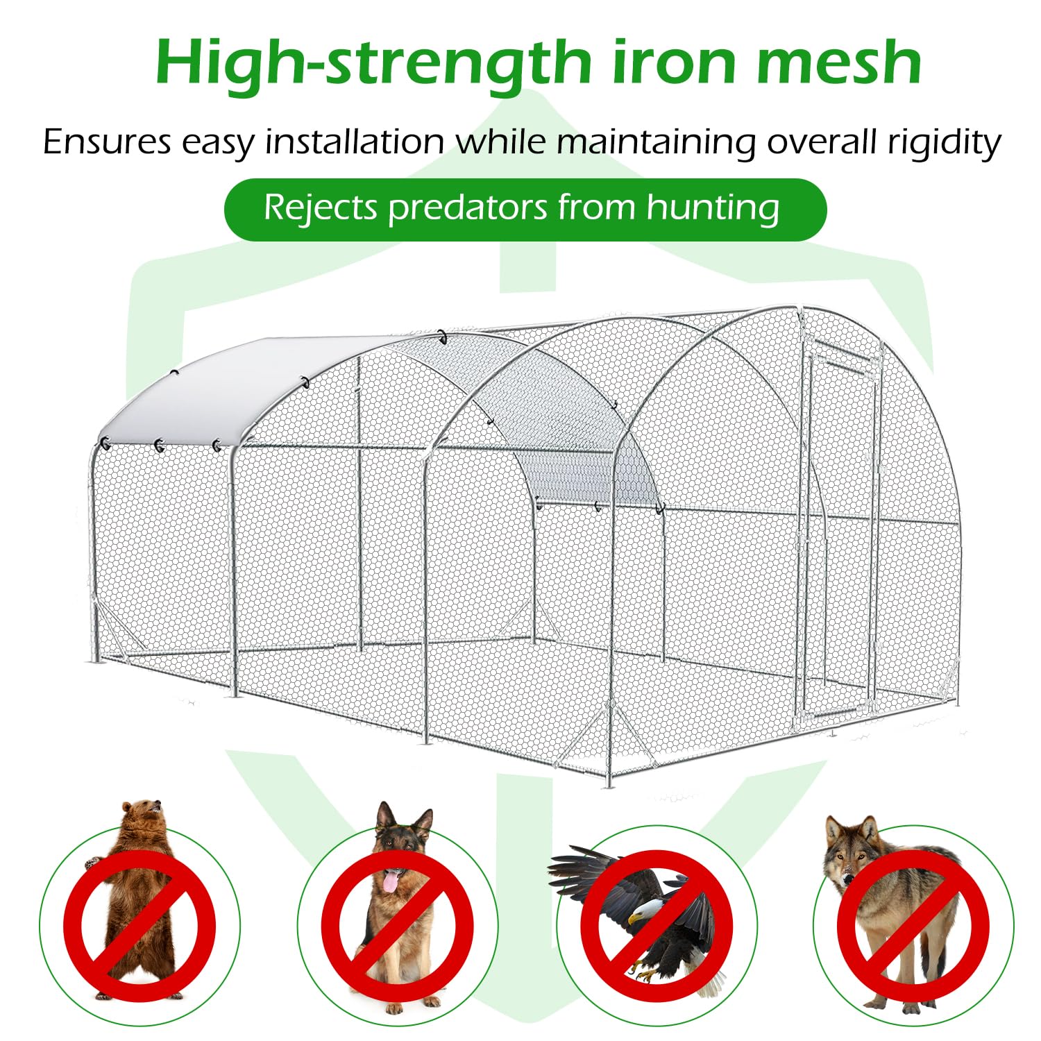 YODOLLA 6m Large Metal Chicken Cage with dome