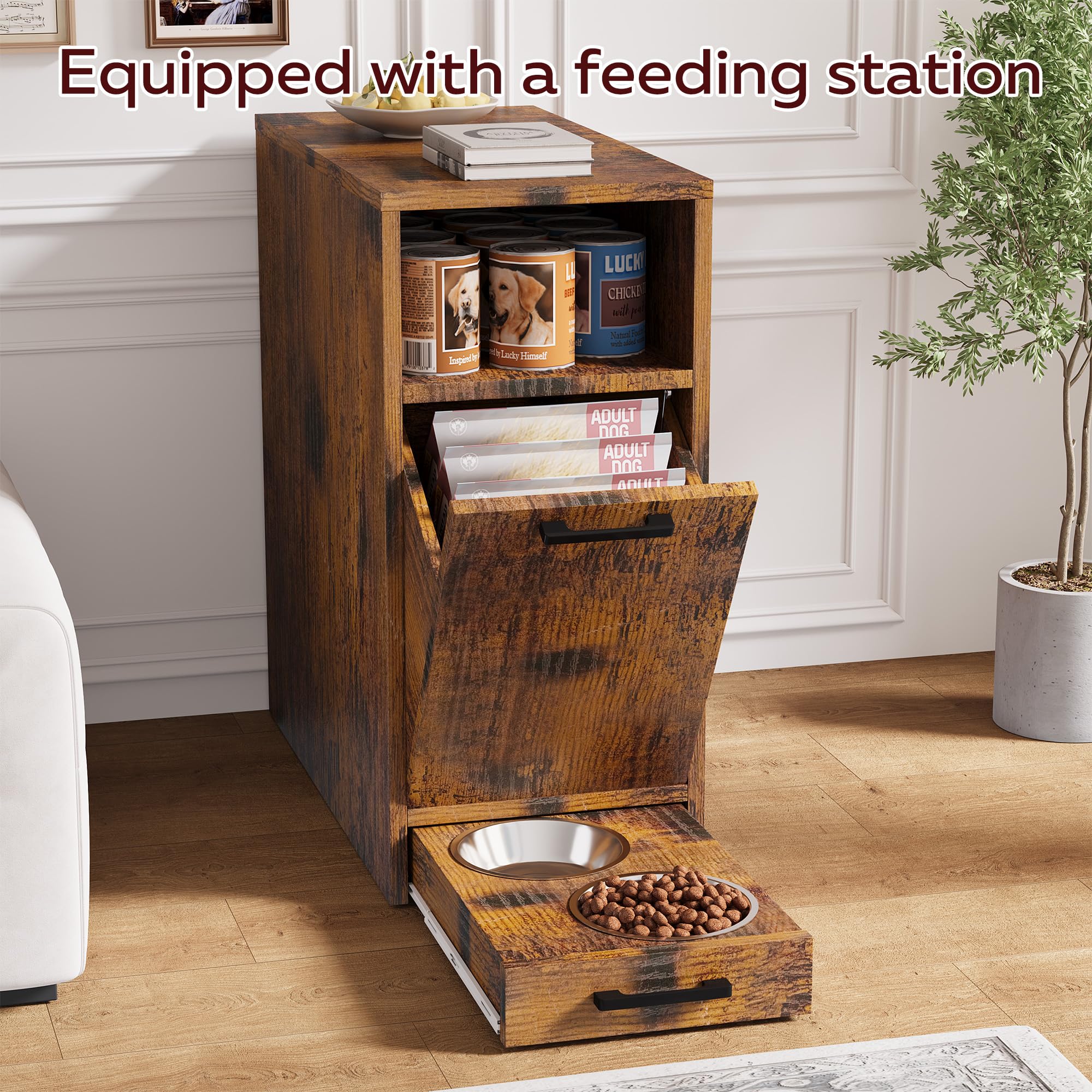 YODOLLA 42 Inch Dog Crate Furniture with Storage Cabinet