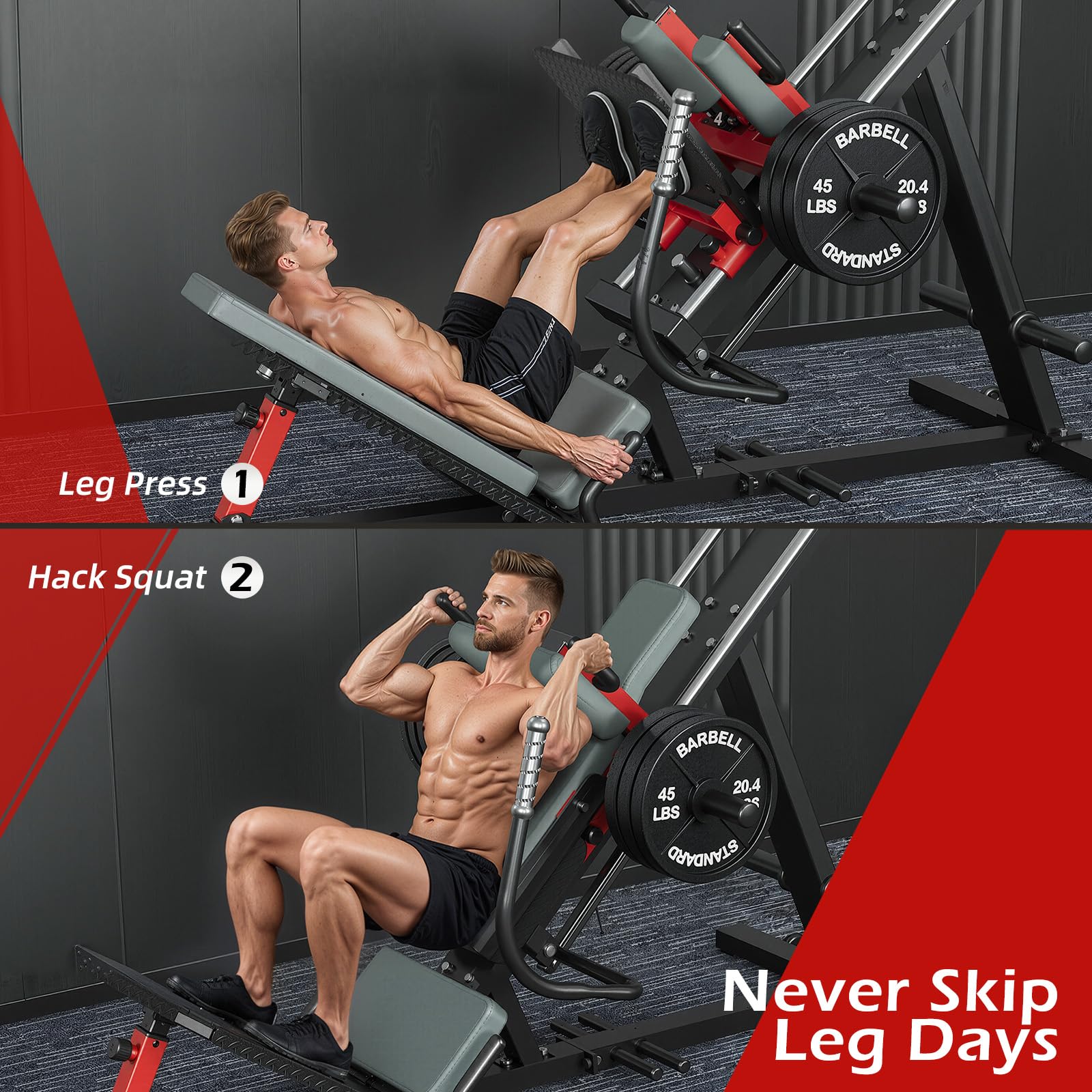 YODOLLA Hack Squat Leg Press Machine, 2 in 1 Adjustable Leg Exercise Workout Machinebest