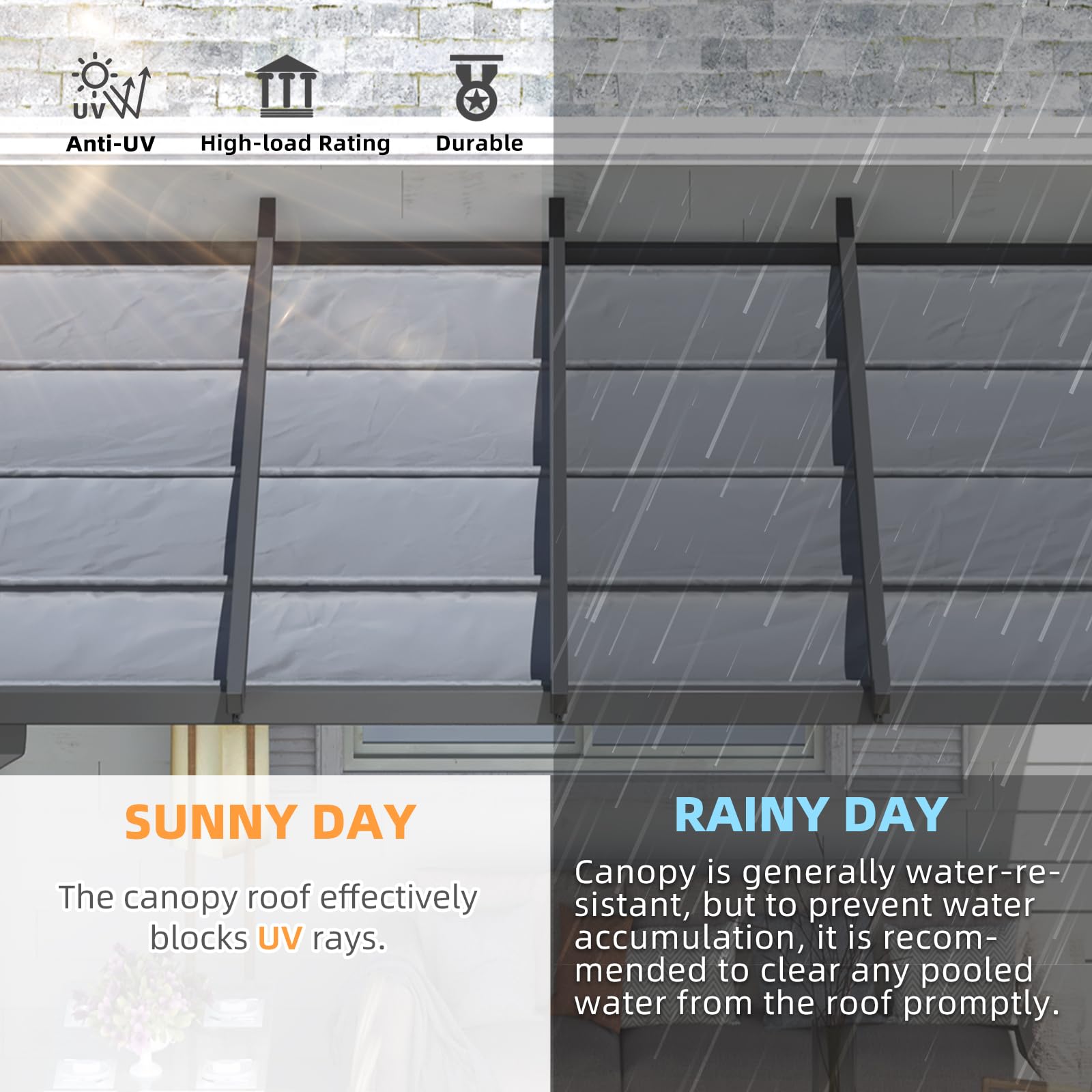 YODOLLA 10' x 8' Gazebo for Patio, Retractable Pergola with Adjustable Sun Shade Canopy Roof