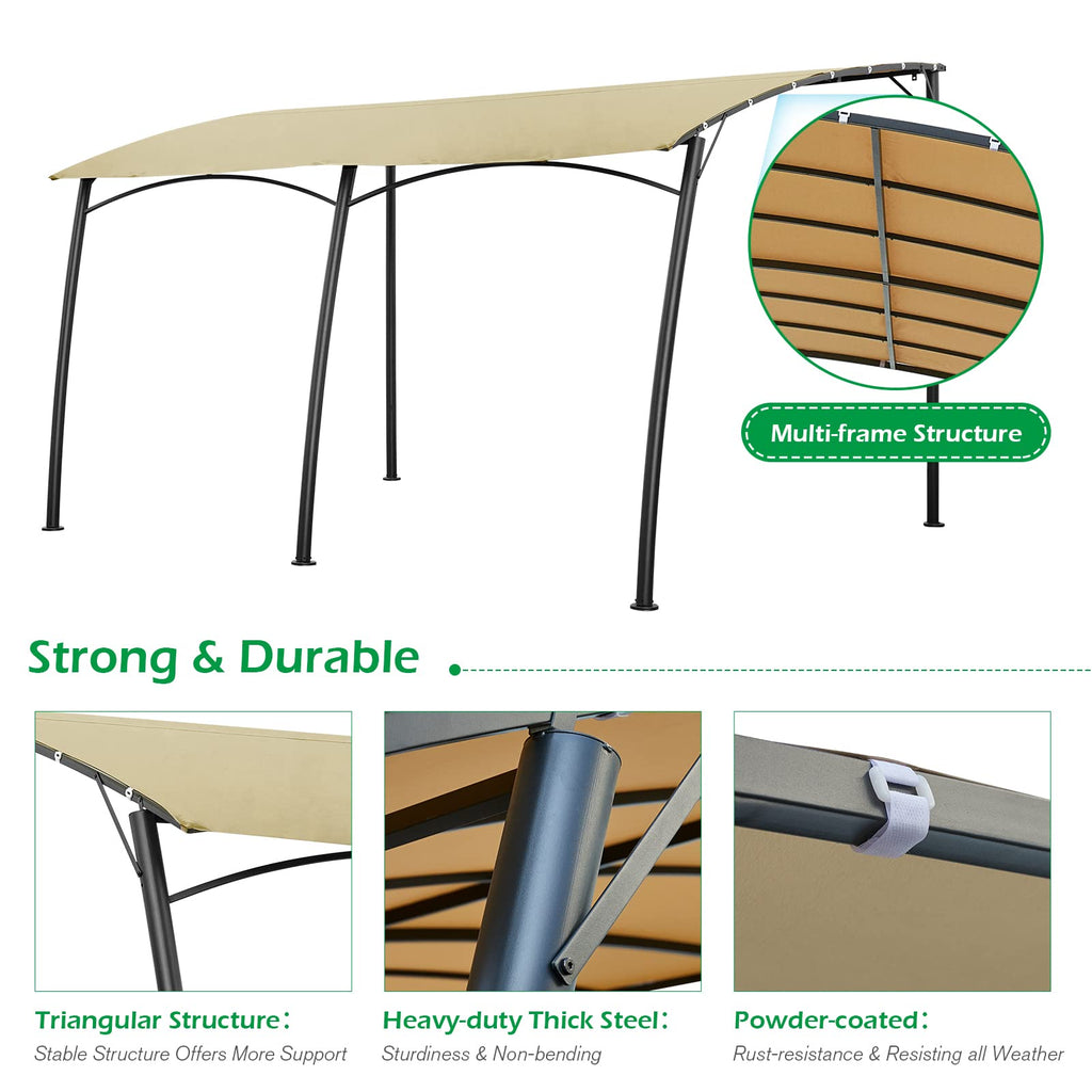 YODOLLA 13'x10' Beige Wall Mounted Pergola