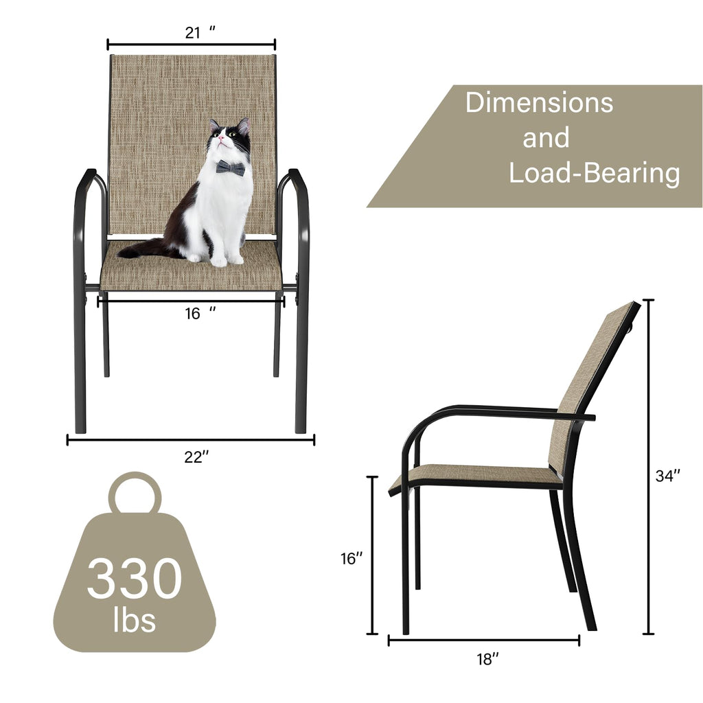 YODOLLA Patio Dining Chairs Set for 4, Stackable Textilene Patio Chairsbest