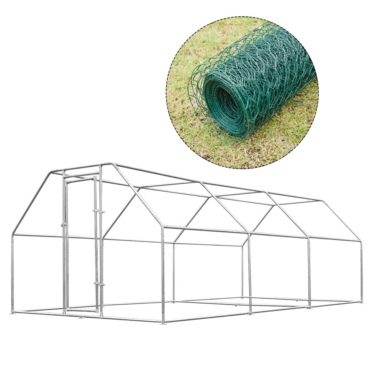 YODOLLA 5.7 m Large Dome Walk-in Metal Chicken Cage