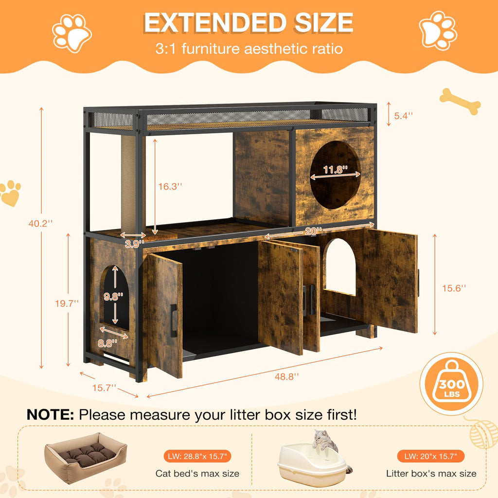 YODOLLA Cat Litter Box Enclosure with Scratching Postbest