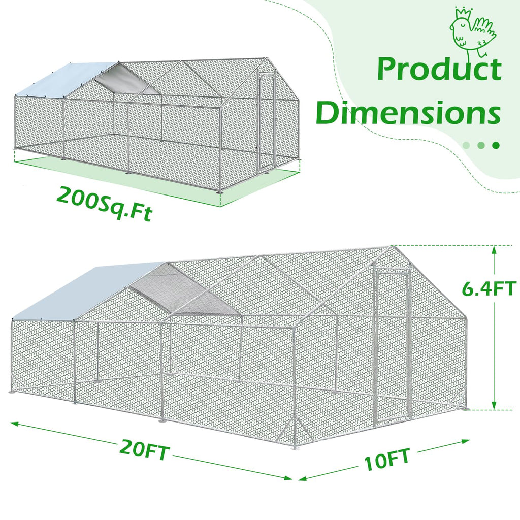 YODOLLA 6M Large Walk-in Metal Chicken Cage