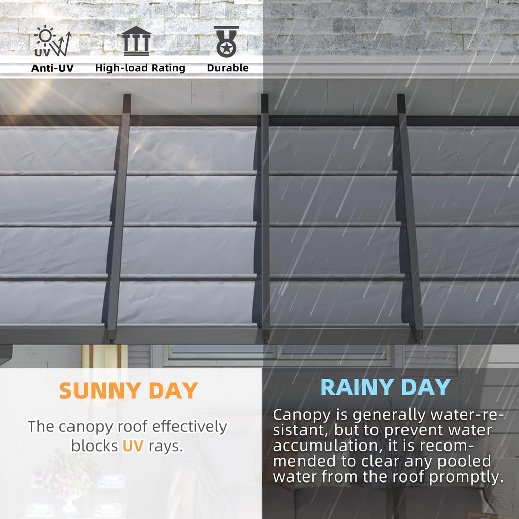 YODOLLA 14' x 10' Gazebo for Patio, Retractable Pergola with Adjustable Sun Shade Canopy Roofbest