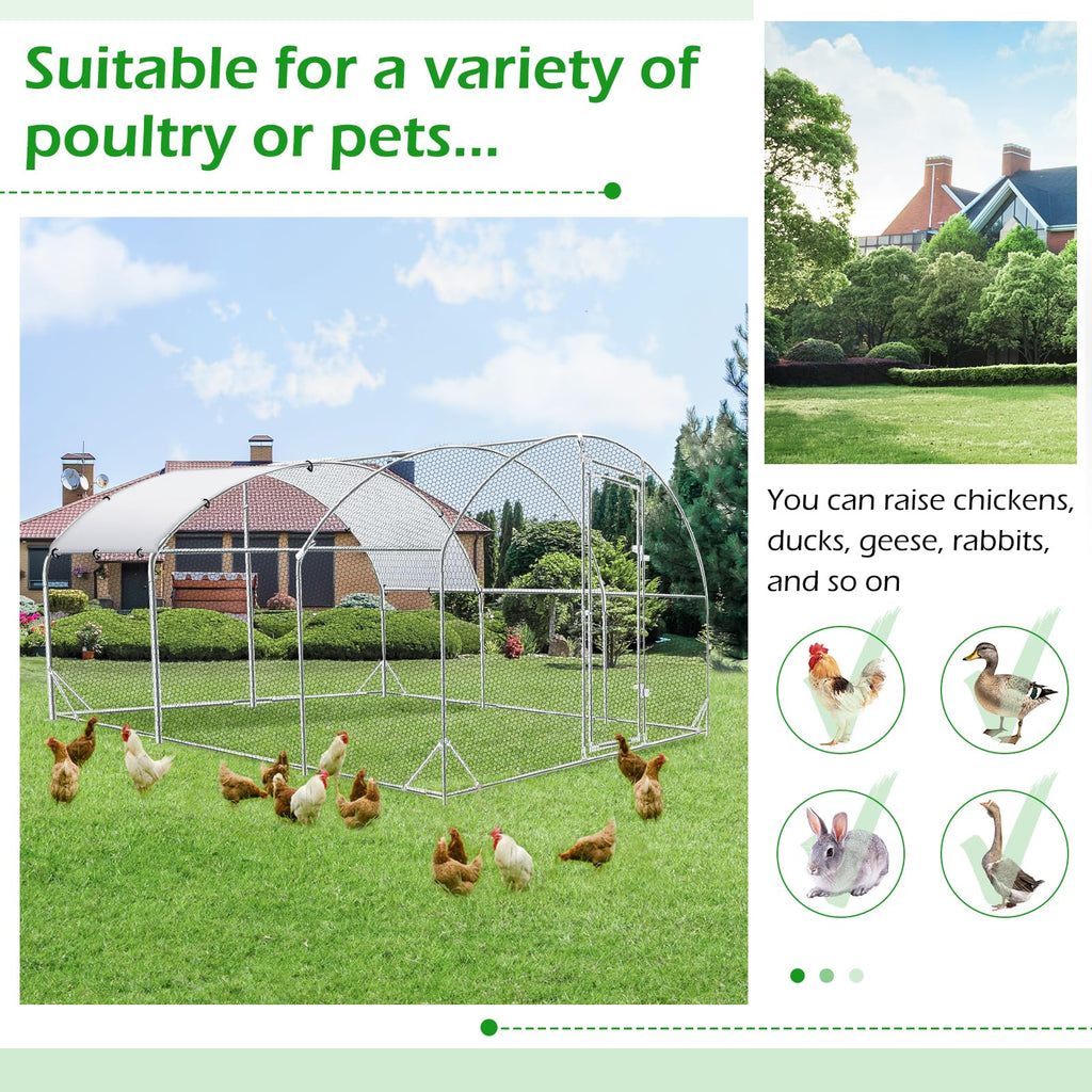 YODOLLA 6m Large Metal Chicken Cage with dome