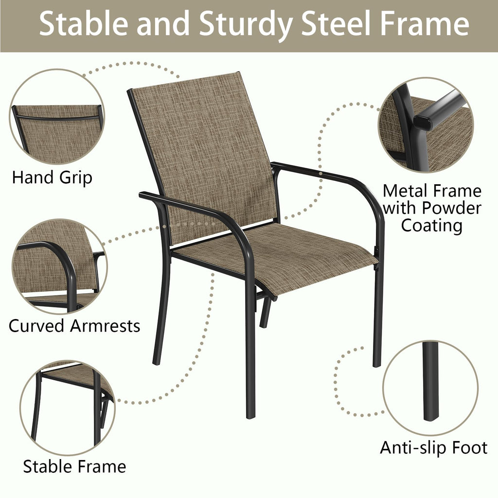 YODOLLA Patio Dining Chairs Set for 4, Stackable Textilene Patio Chairsbest