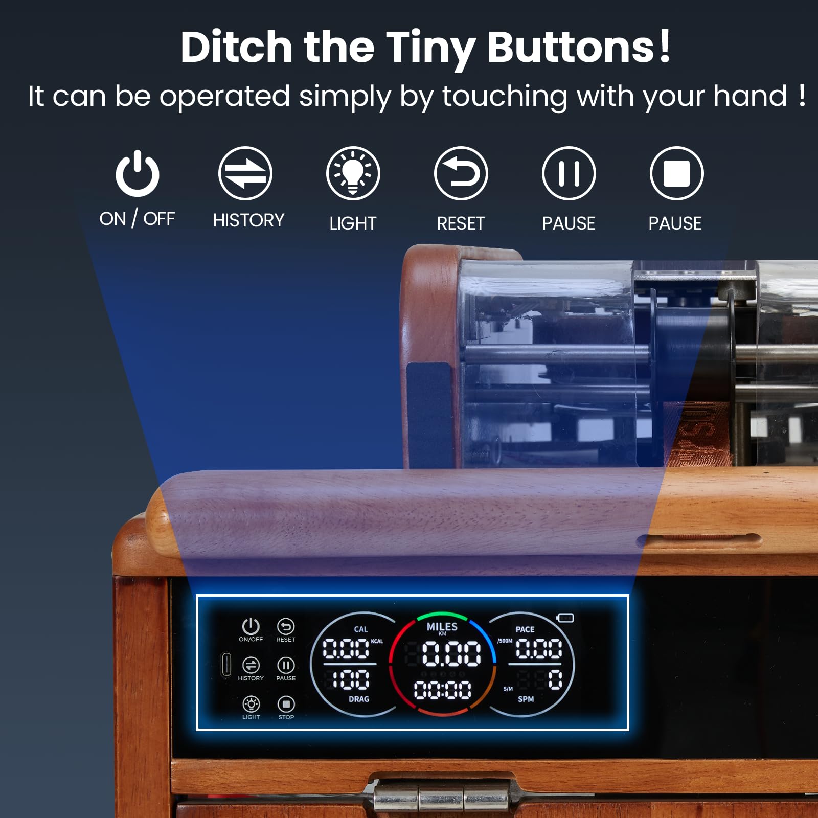 YODOLLA Water Rowing Machine Dual Resistance Drawer Rower