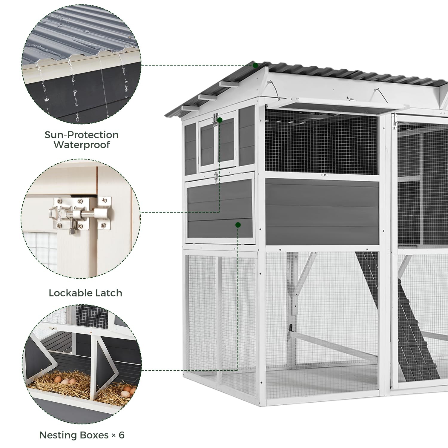 YODOLLA 83'' Extra Large Chicken Coop Wood Chicken House