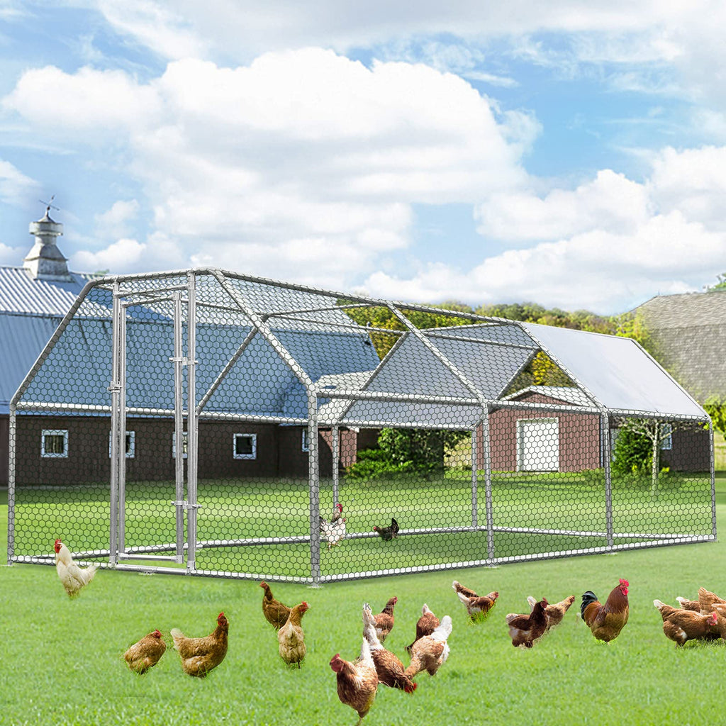 YODOLLA 5.7 m Large Dome Walk-in Metal Chicken Cage