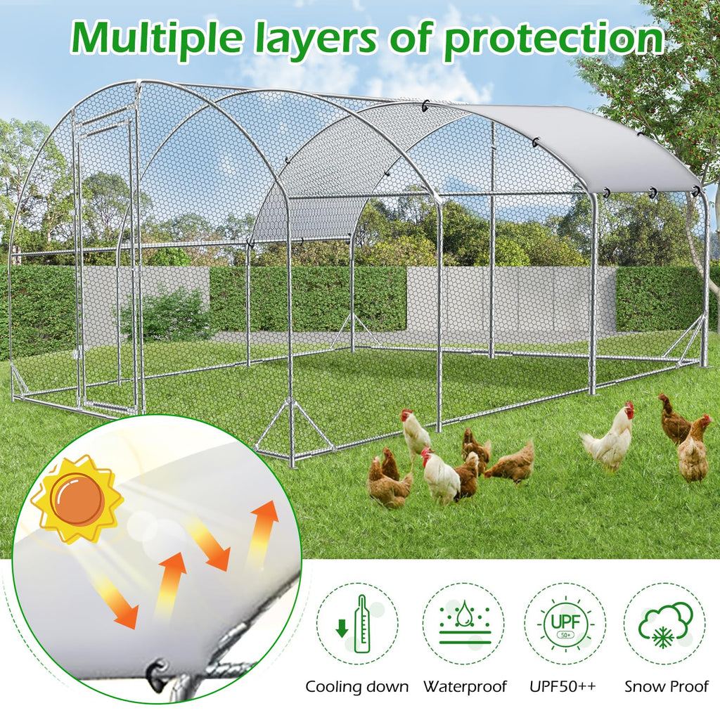 YODOLLA 6m Large Metal Chicken Cage with dome