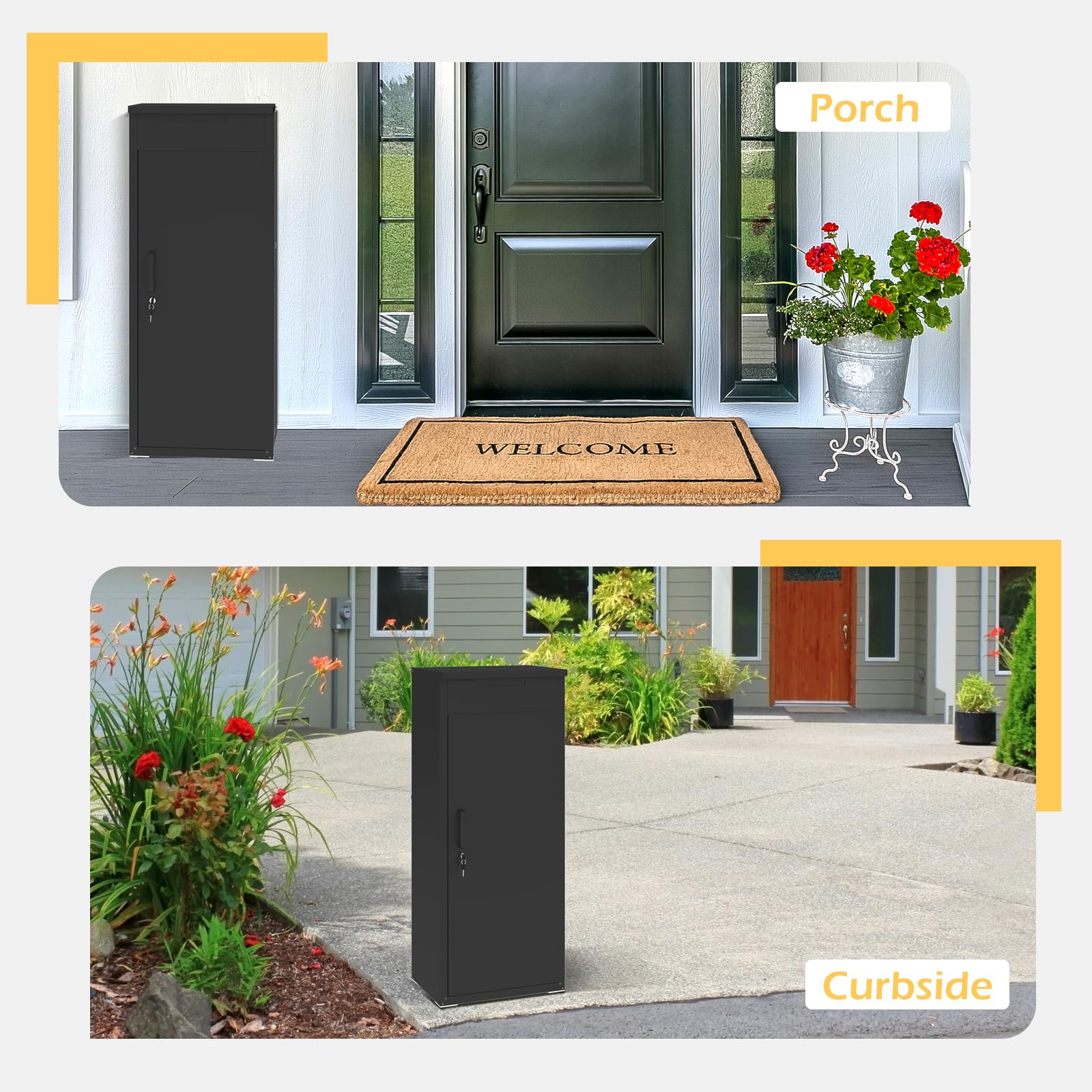 YODOLLA Package Delivery Box for Outside, Black (47.2"x17.7"x19.7")best