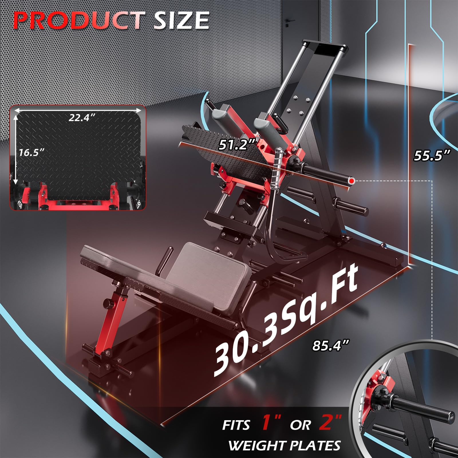 YODOLLA Hack Squat Leg Press Machine, 2 in 1 Adjustable Leg Exercise Workout Machinebest