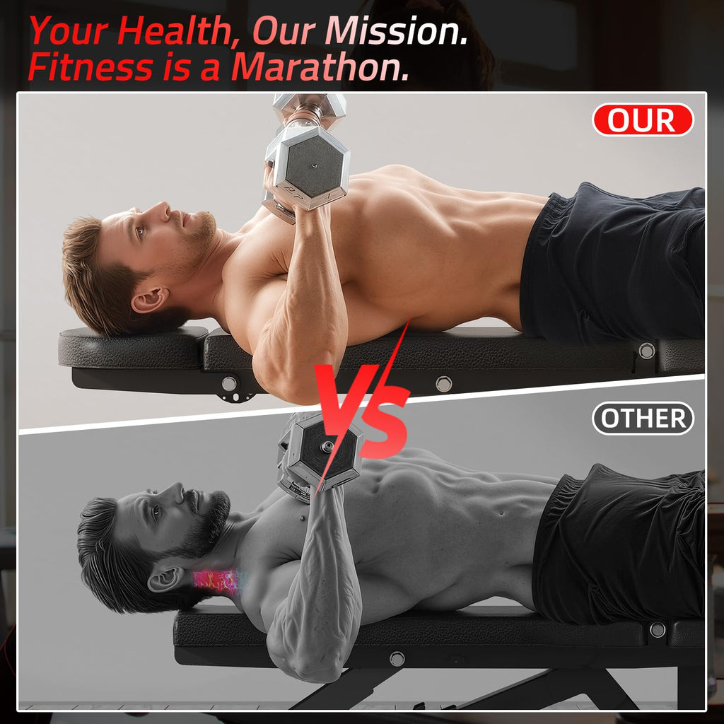 YODOLLA Adjustable Weight Bench 1300 lbs Capacity Bench