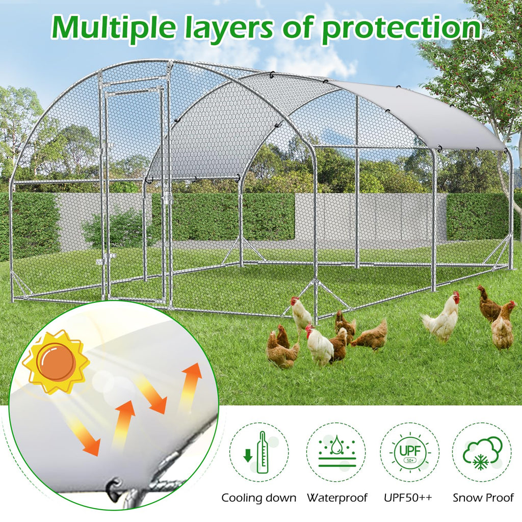 YODOLLA 4m Large Metal Chicken Cage with dome