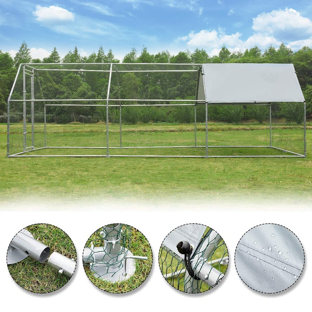 YODOLLA 5.7 m Large Dome Walk-in Metal Chicken Cage