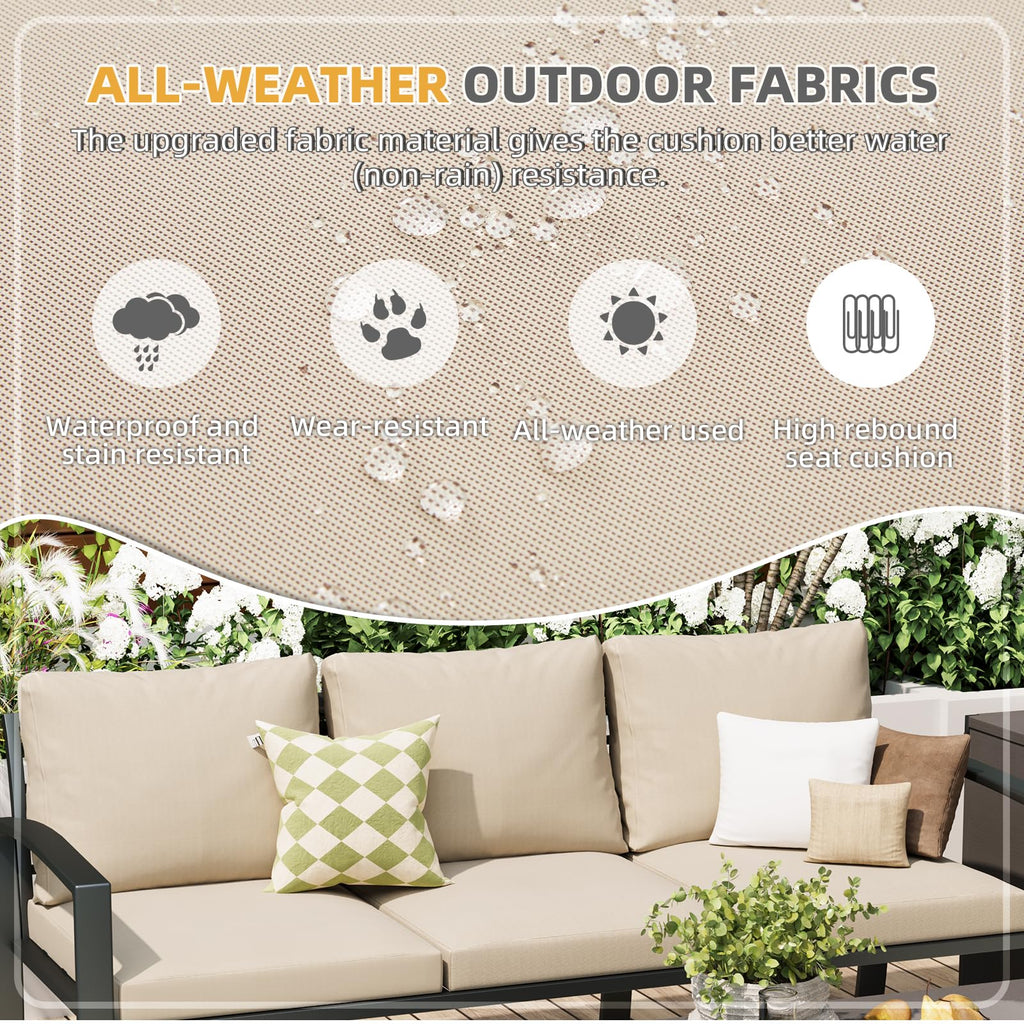 YODOLLA 6 Pieces Metal Patio Furniture Set, Beige