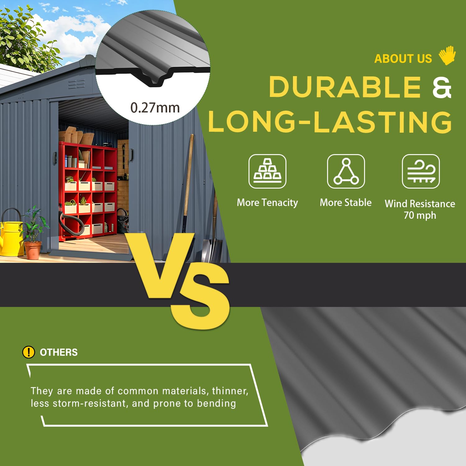 YODOLLA 12' x 14' Outdoor Storage Shed with Sliding Door