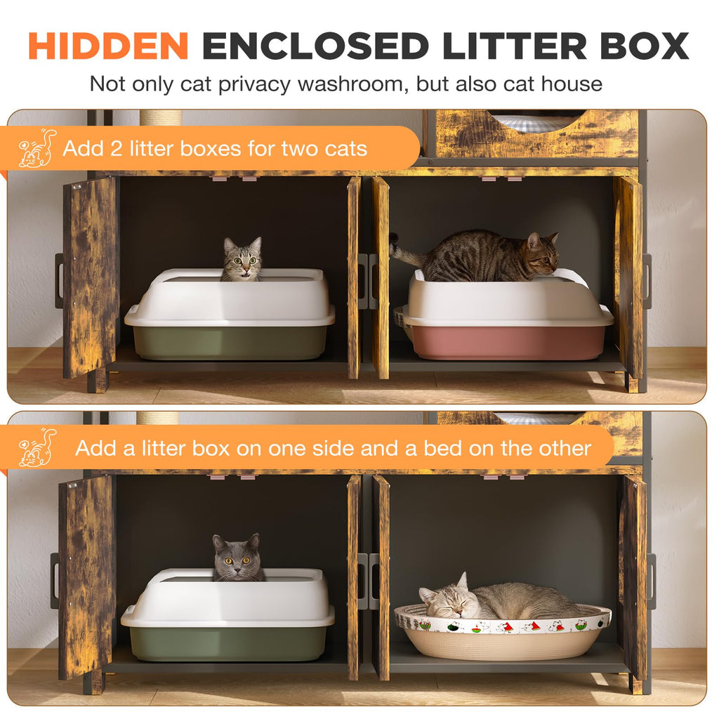 YODOLLA Cat Litter Box Enclosure with Scratching Postbest