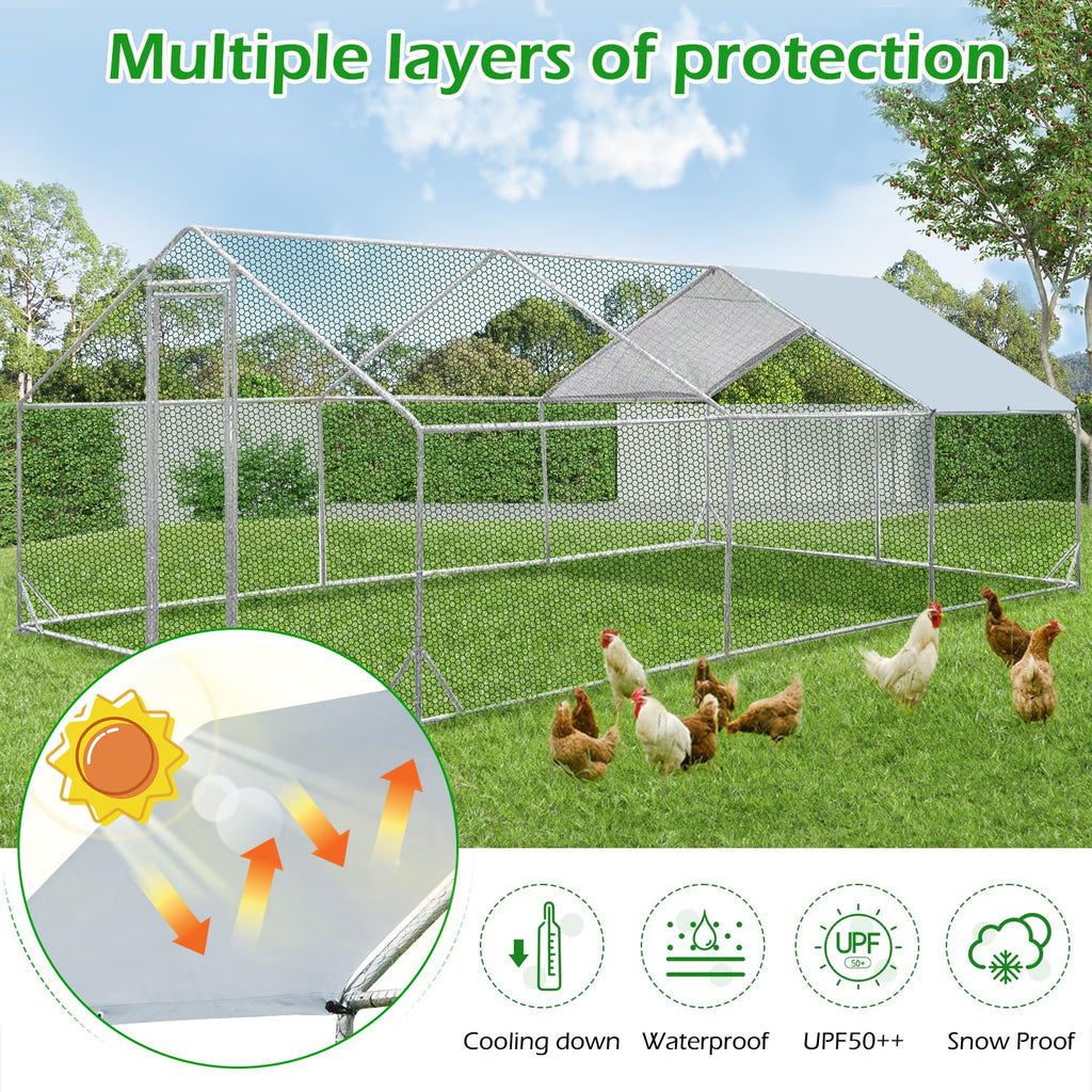 YODOLLA 6M Large Walk-in Metal Chicken Cage