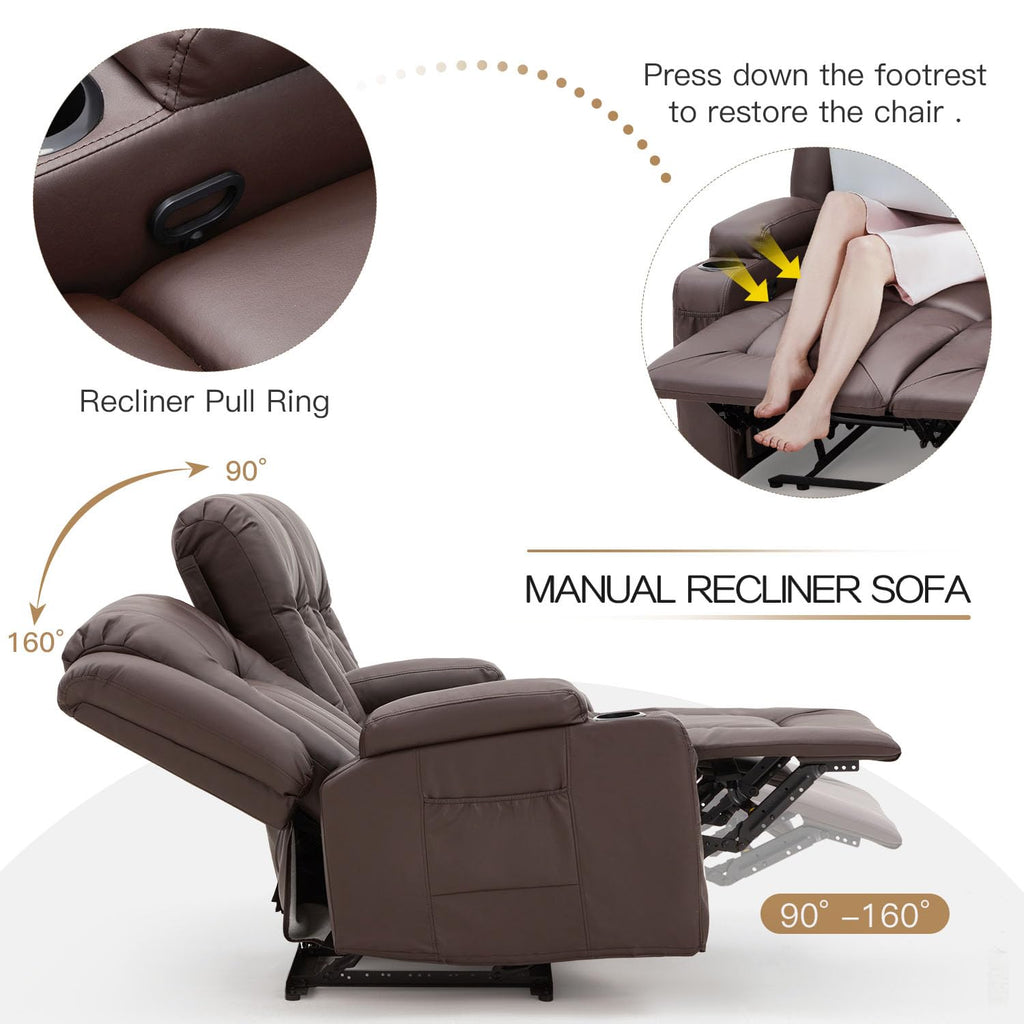 YODOLLA 3 PCS Leather Recliner Sofa Setbest