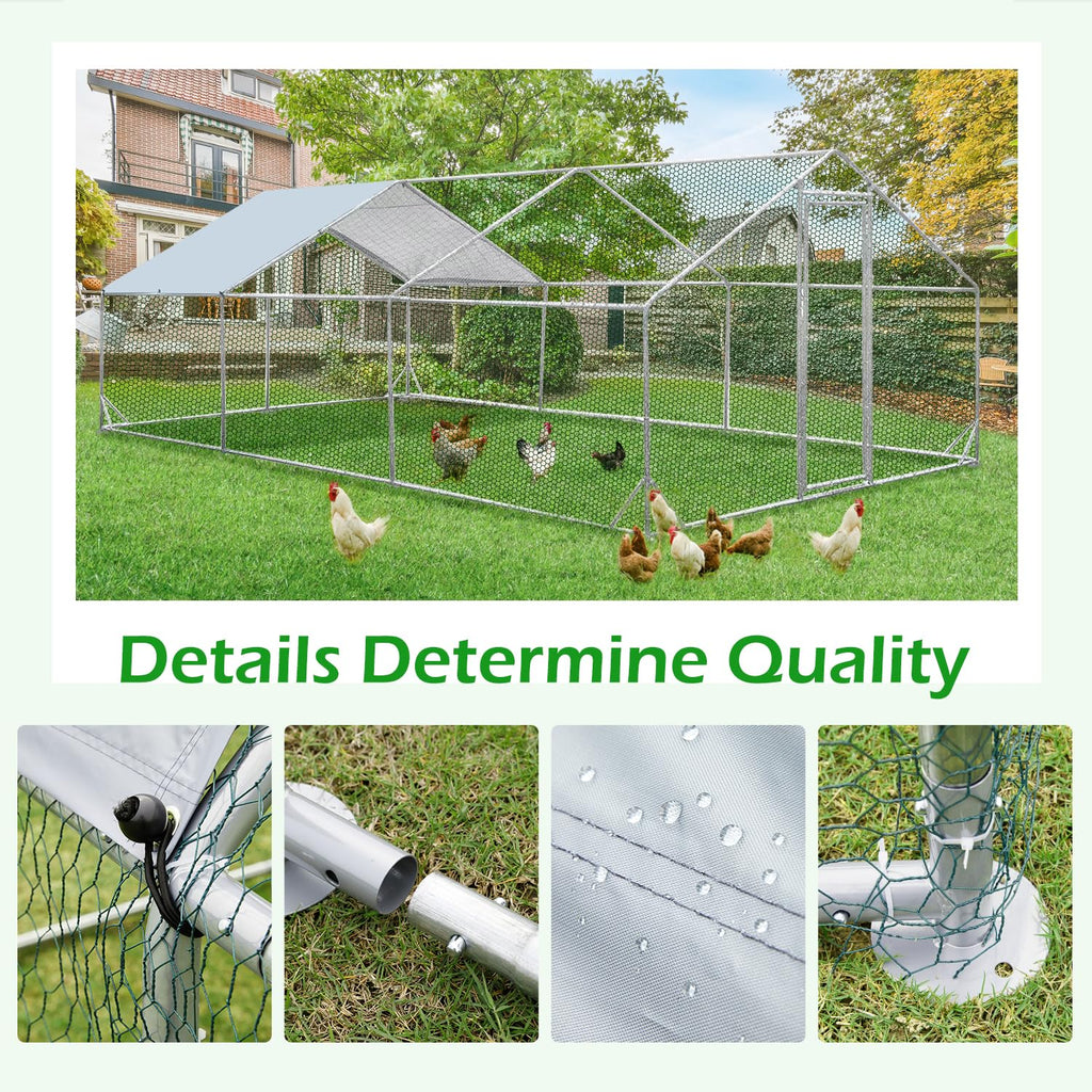 YODOLLA 6M Large Walk-in Metal Chicken Cage